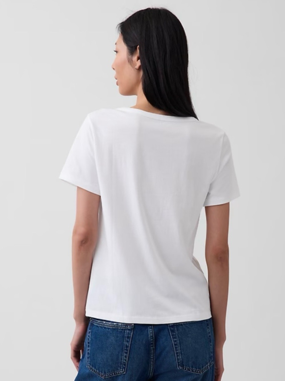 GAP Organically Grown Cotton Classic White V-Neck Tee NWOT - Picture 3 of 11